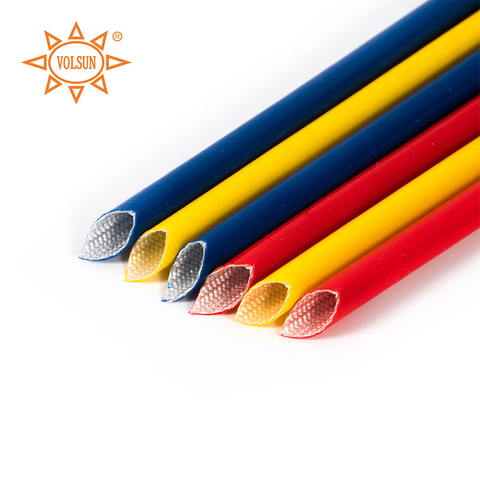 High Temperature Resistant Fiberglass Sleeve Tear Resistant Silicone Rubber Glass Fiber Sleeving