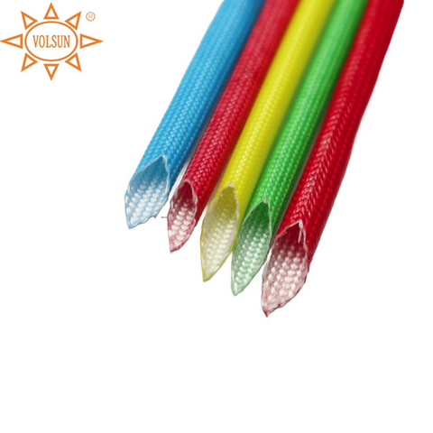 Acrylic Coated Fiberglass Sleeve F Class Insulation Glass Fiber Sleeving