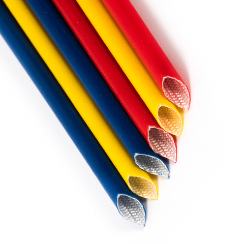 High Voltage 4KV/7KV Tear Resistant Silicone Rubber Braided Fiberglass Sleeving